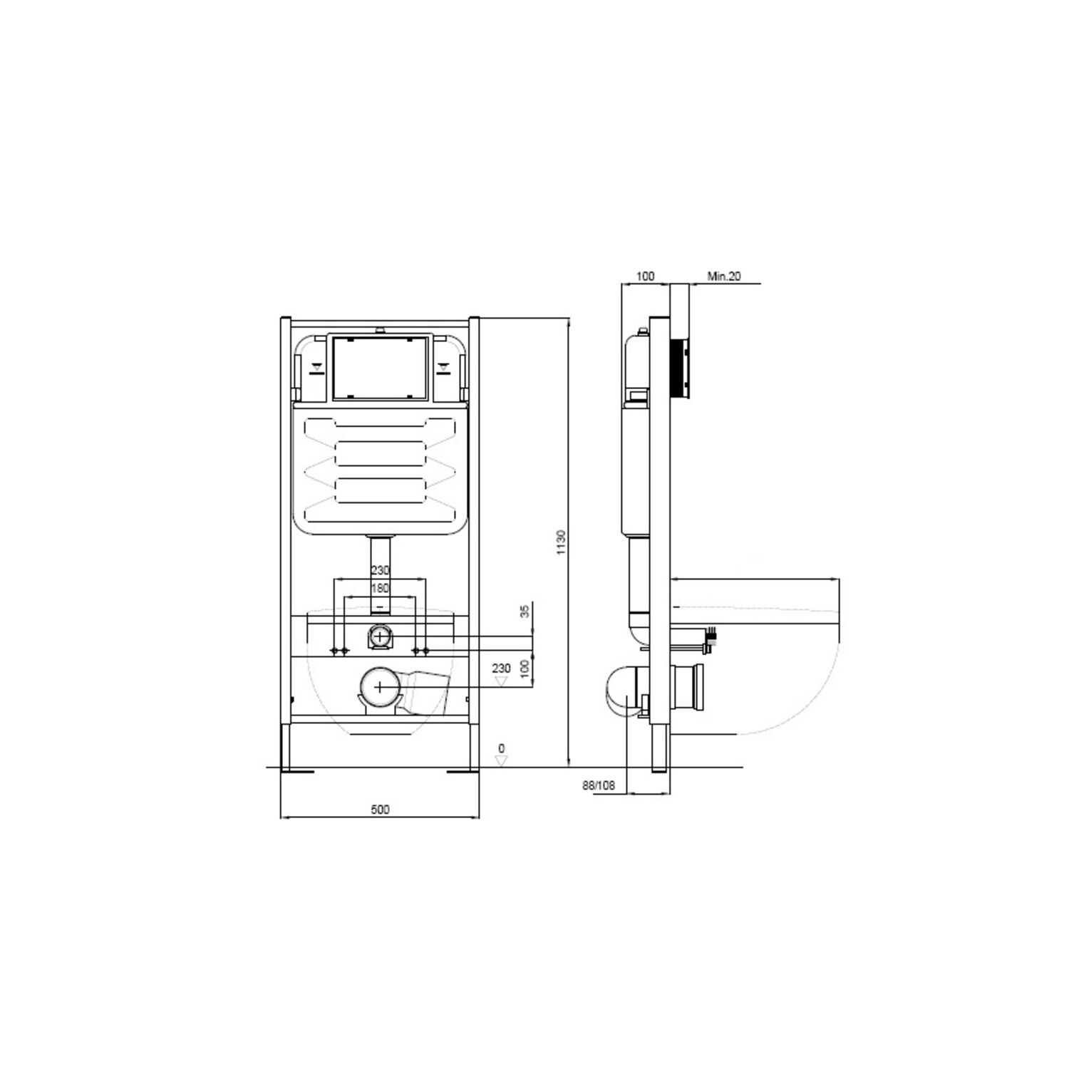 Комплект Set Акватек Европа-KKI2 унитаза Европа AQ1901-00 с сиденьем микролифт и инсталляции Акватек Standard 50 INS-0000012 - фото 1