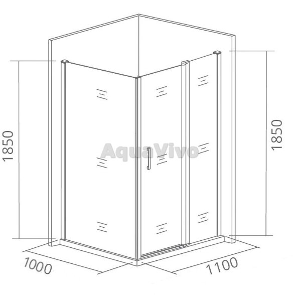 Душевой уголок Good Door Infinity WTW+SP-G-CH 110x100, стекло грейп, профиль хром - фото 1