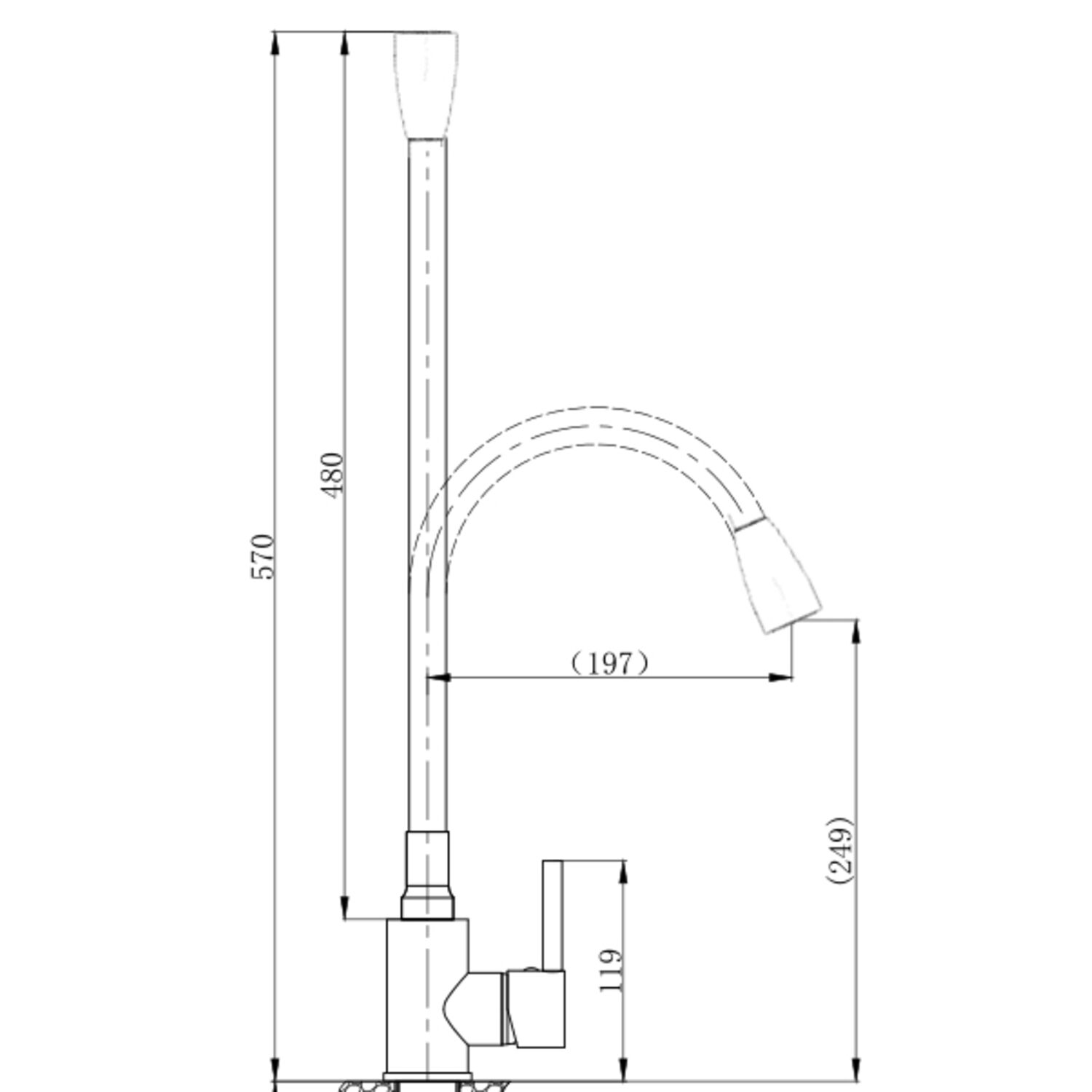 Cмеситель Boch Mann Mia B BM10421 для кухни, с гибким изливом, цвет черный - фото 1