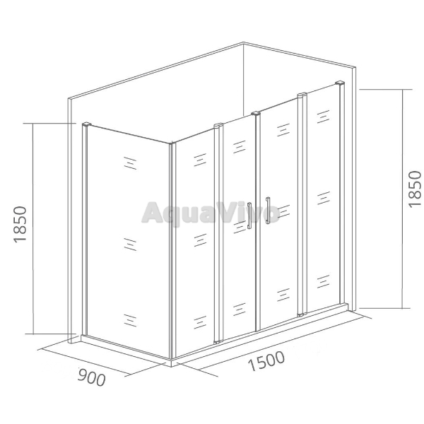 Душевой уголок Good Door Infinity WTW-TD+SP-C-CH 150x90, стекло прозрачное, профиль хром - фото 1