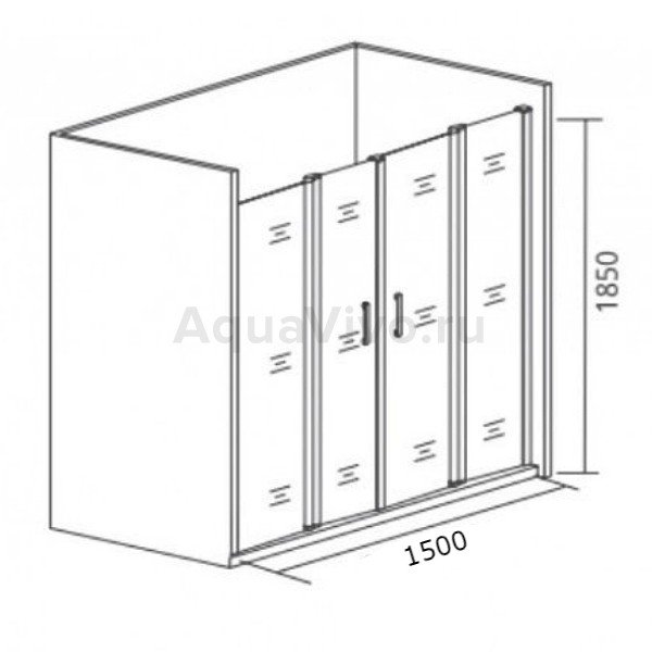 Душевая дверь Good Door Latte WTW-TD-150-G-WE 150x185, стекло грейп, профиль белый - фото 1