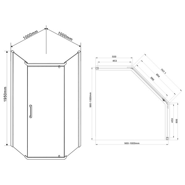 Душевой уголок Vincea Stresa VSP-1S 100x100, стекло шиншилла, профиль хром