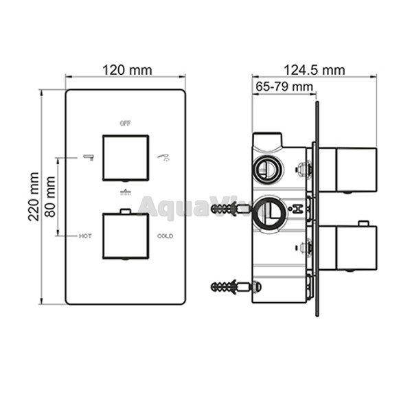 Душевой комплект WasserKRAFT Alme A171519 Thermo, встраиваемый, цвет хром