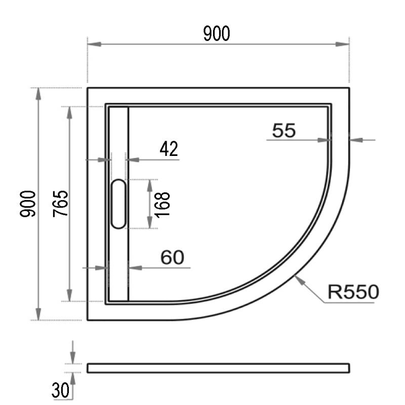 Поддон для душа Weltwasser WW TRR 90 STONE-WT 90x90, литьевой мрамор, цвет белый