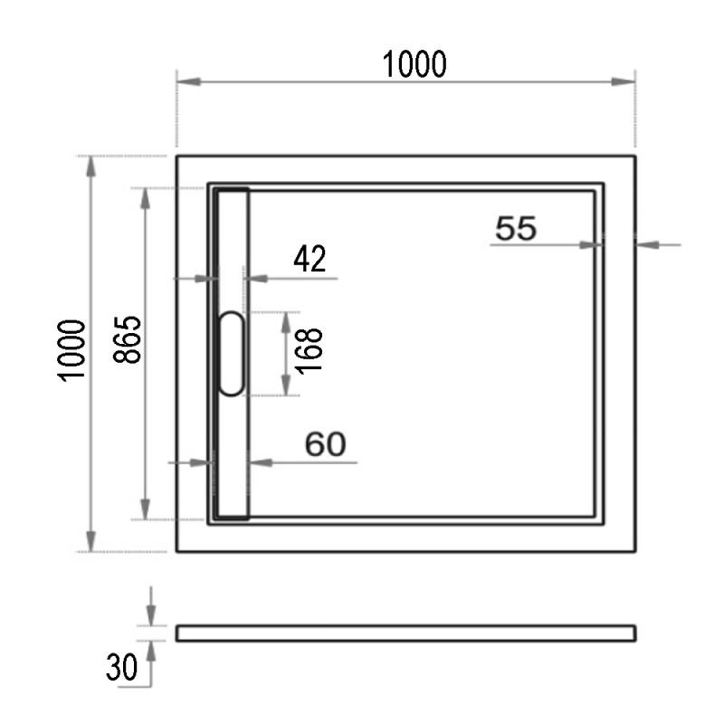 Поддон для душа Weltwasser WW TRS 100 STONE-WT 100x100, литьевой мрамор, цвет белый