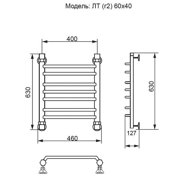 Полотенцесушитель Ника Trapezium ЛТ Г2 60x40 водяной, цвет хром - фото 1