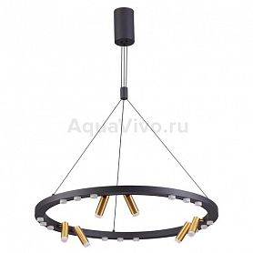 Подвесная люстра Odeon Light Beveren 3918/63L, арматура цвет черный, плафон/абажур металл, цвет желтый - фото 1