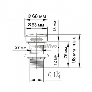 Донный клапан wasser kraft g5 4 a024 click clack