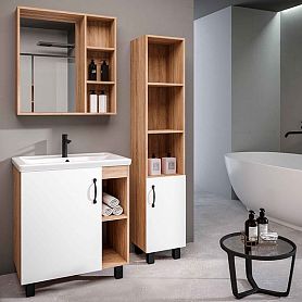 Мебель для ванной Grossman Флай 70, цвет белый / дуб сонома - фото 1