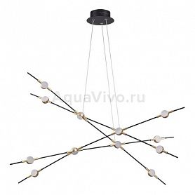 Подвесная люстра Odeon Light Costella 3906/48L, арматура цвет золото/черный, плафон/абажур акрил, цвет белый - фото 1