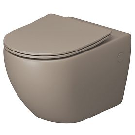 Унитаз Grossman Color GR-4411 BRLMS подвесной, безободковый, с сиденьем микролифт, цвет светло-коричневый матовый - фото 1