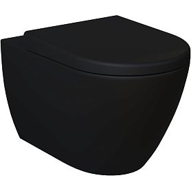 Унитаз Ambassador Queen 113T20201R-112T20201 подвесной, безободковый, с сиденьем микролифт, цвет черный матовый - фото 1