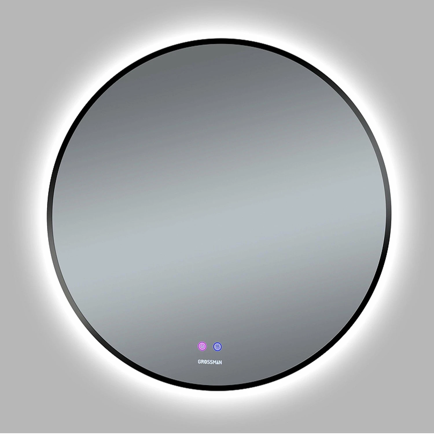 Зеркало Grossman Cosmo Norma Black 70x70, с подсветкой, диммером и функцией антизапотевания, цвет черный