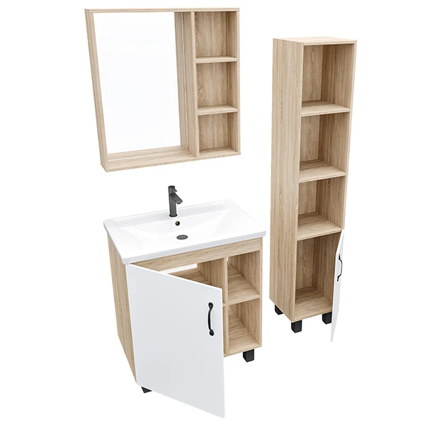 Мебель для ванной Grossman Флай 70, цвет белый / дуб сонома - фото 1