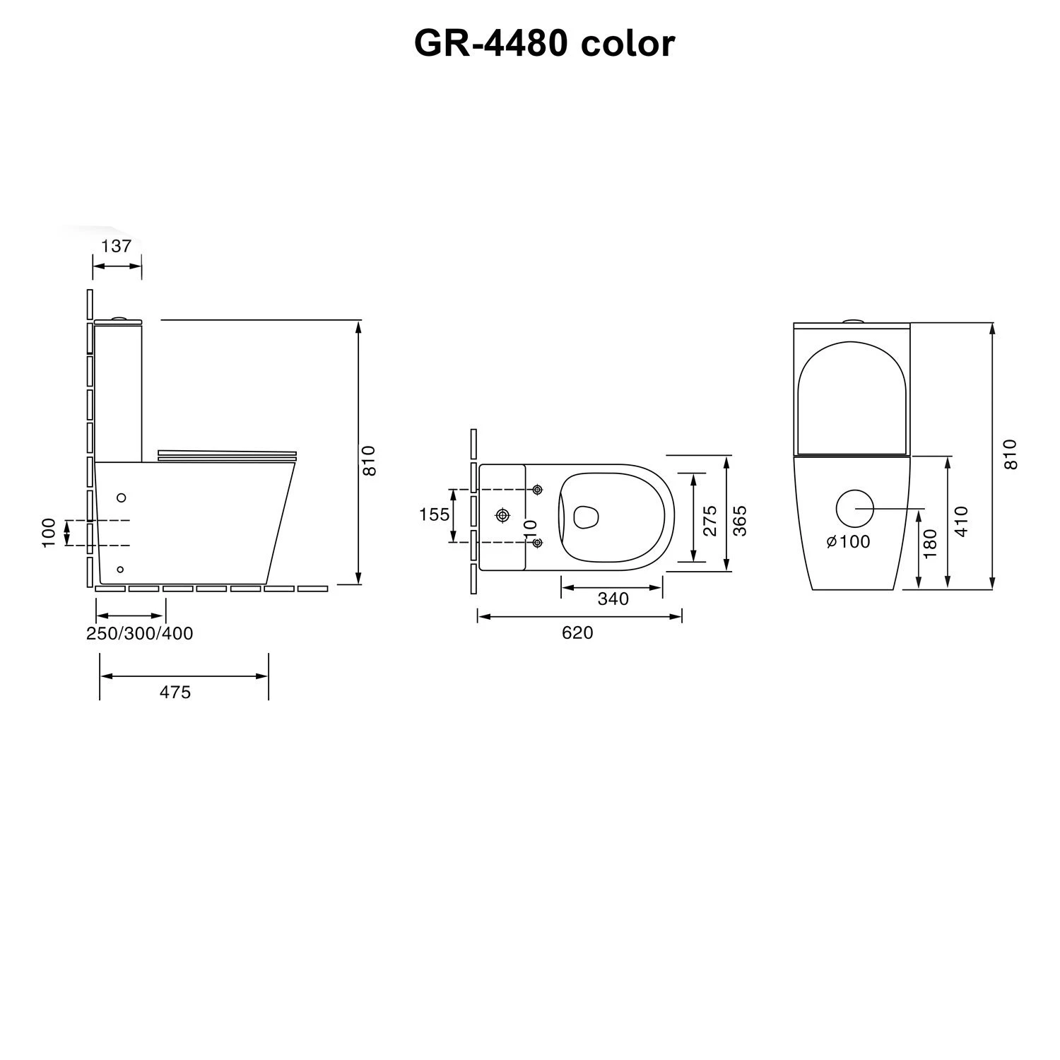 Унитаз Grossman Color GR-4480 GMS напольный, безободковый, с сиденьем микролифт, цвет серый матовый