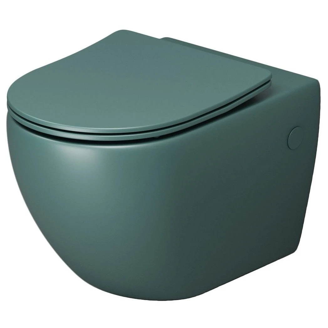 Унитаз Grossman Color GR-4411 OLMS подвесной, безободковый, с сиденьем микролифт, цвет зеленый матовый