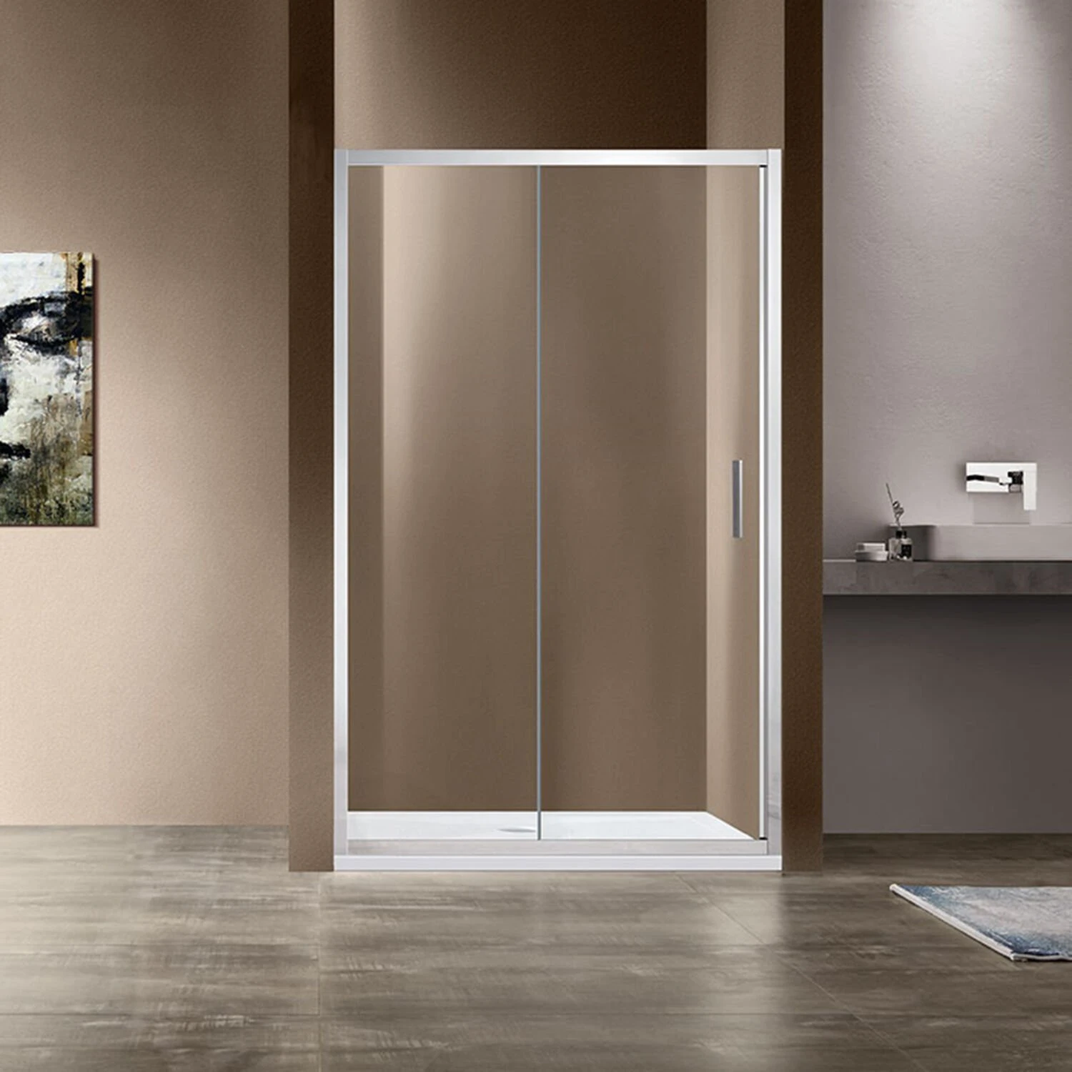 Душевая дверь Vincea Garda VDS-1G 145x190, стекло прозрачное, профиль хром