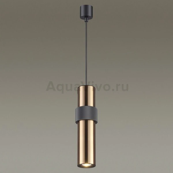 Подвесной светильник Odeon Light Afra 4739/5L, арматура черная, плафон металл золото / черный, 8х184 см