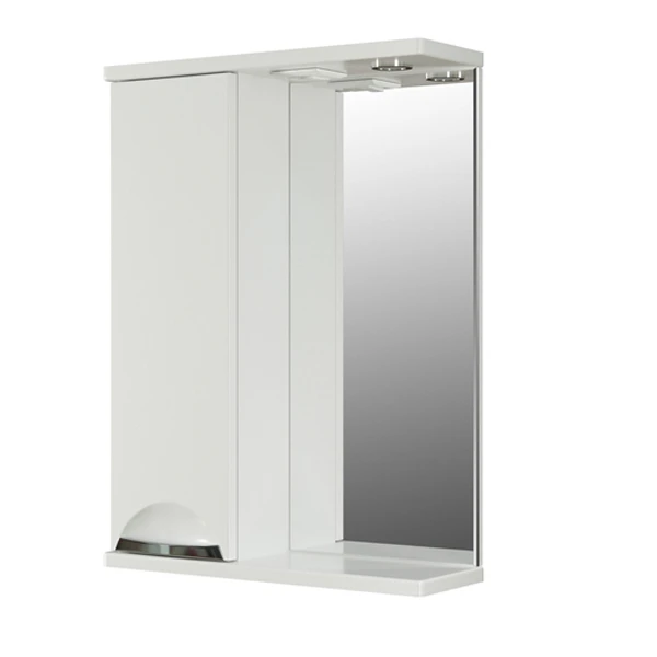 Шкаф-зеркало Mixline Этьен 50, левый, с подсветкой, цвет белый