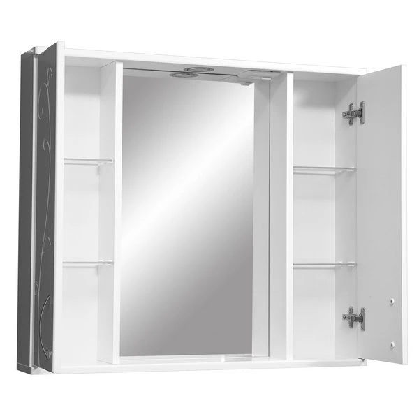 Шкаф-зеркало Stella Polar Фантазия 80/С, с подсветкой, цвет белый
