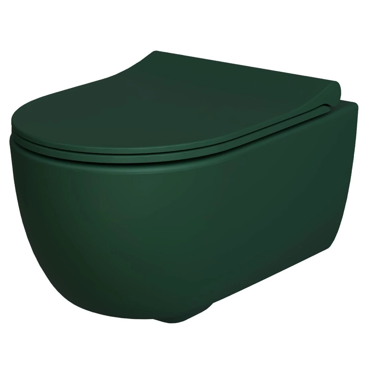 Унитаз Ambassador Abner 103T20701R-102T20701S подвесной, безободковый, с сиденьем микролифт, цвет зеленый матовый