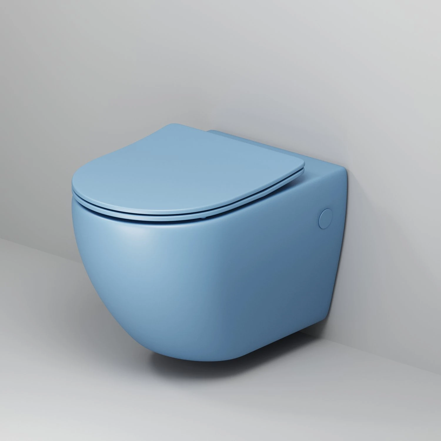 Унитаз Grossman Color GR-4411 BSMS подвесной, безободковый, с сиденьем  микролифт, цвет голубой матовый купить, цена 22 244 руб., артикул  GR-4411BSMS в интернет-магазине Аквавиво