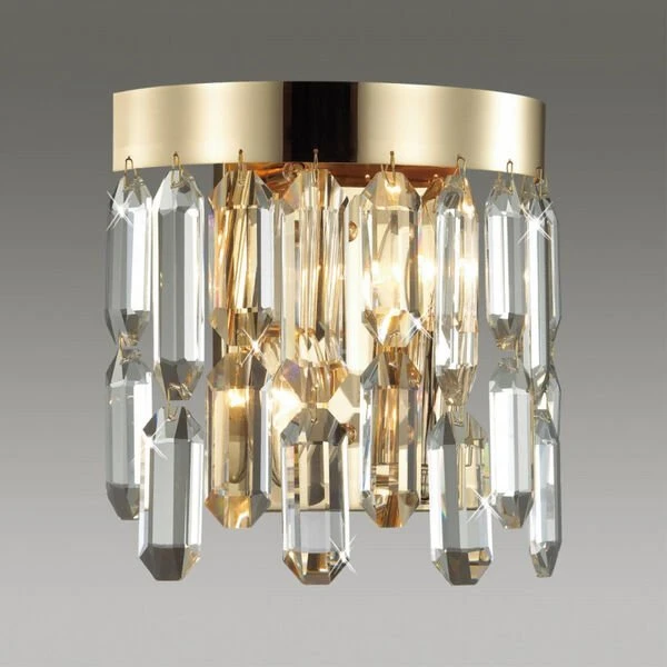Настенный светильник Odeon Light Dakisa 4986/2W, арматура золото, плафон хрусталь прозрачный
