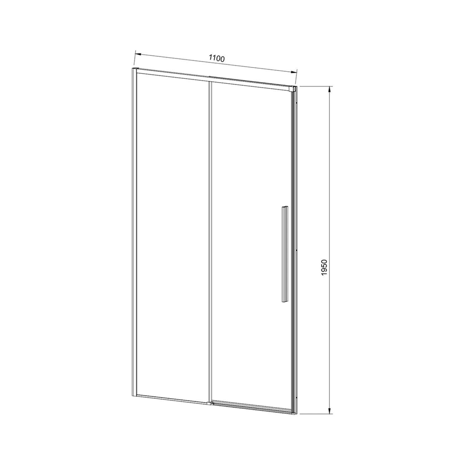Душевая дверь Vincea Slim-N VDS-4SN 110x195, стекло прозрачное, профиль хром