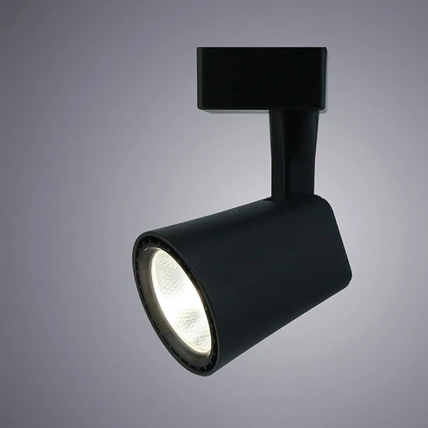 Трековый светильник Arte Lamp Amico A1820PL-1BK, арматура черная, плафон металл черный, 12х10 см - фото 1
